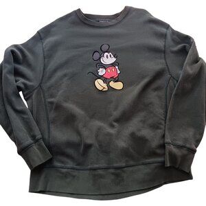 Large Reverse Weave Sweatshirt Disney Mickey Mouse 90's Fleece Pullover Crewneck